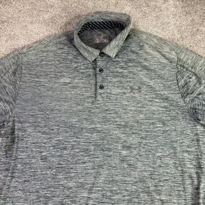 Under Armour Shirt Men’s XL Blue/ Gray Short Skeeve Oerformance Polo Heat Gear